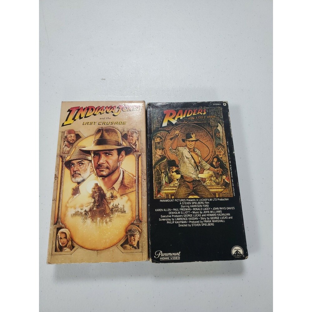 Indiana Jones and the Last Crusade & Raiders Of The Lost Ark (VHS Lot)